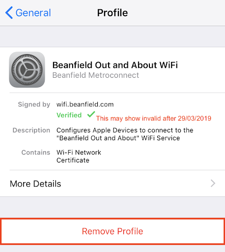 Apple profile page