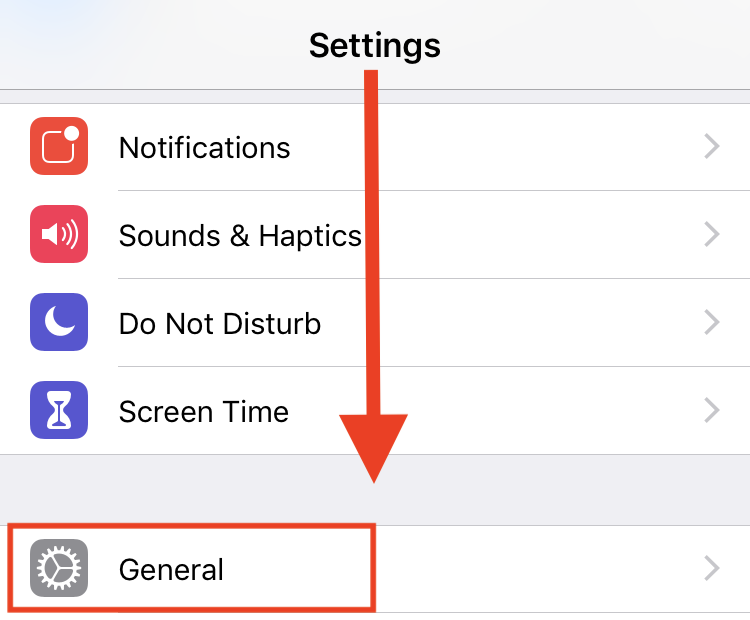 Apple settings page
